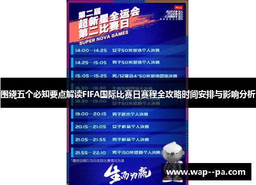 围绕五个必知要点解读FIFA国际比赛日赛程全攻略时间安排与影响分析